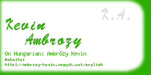kevin ambrozy business card